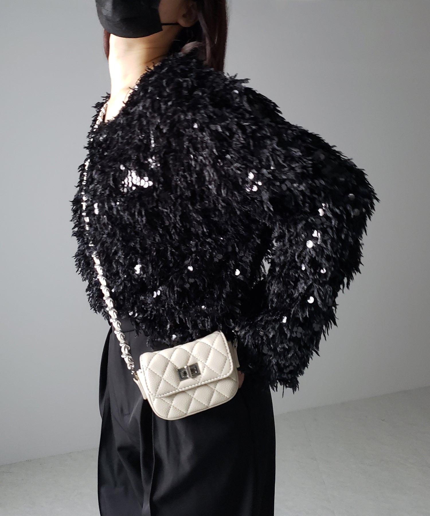 【 4color 】フェザースパングルオーバートップス/feather spangle over tops