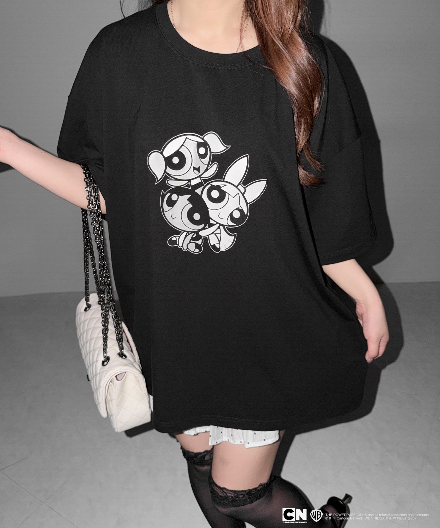【THE POWERPUFF GIRLS】パワーパフガールズビッグプリントオーバーサイズTシャツ / big print oversize Tee【 セットアップ着用可能 】