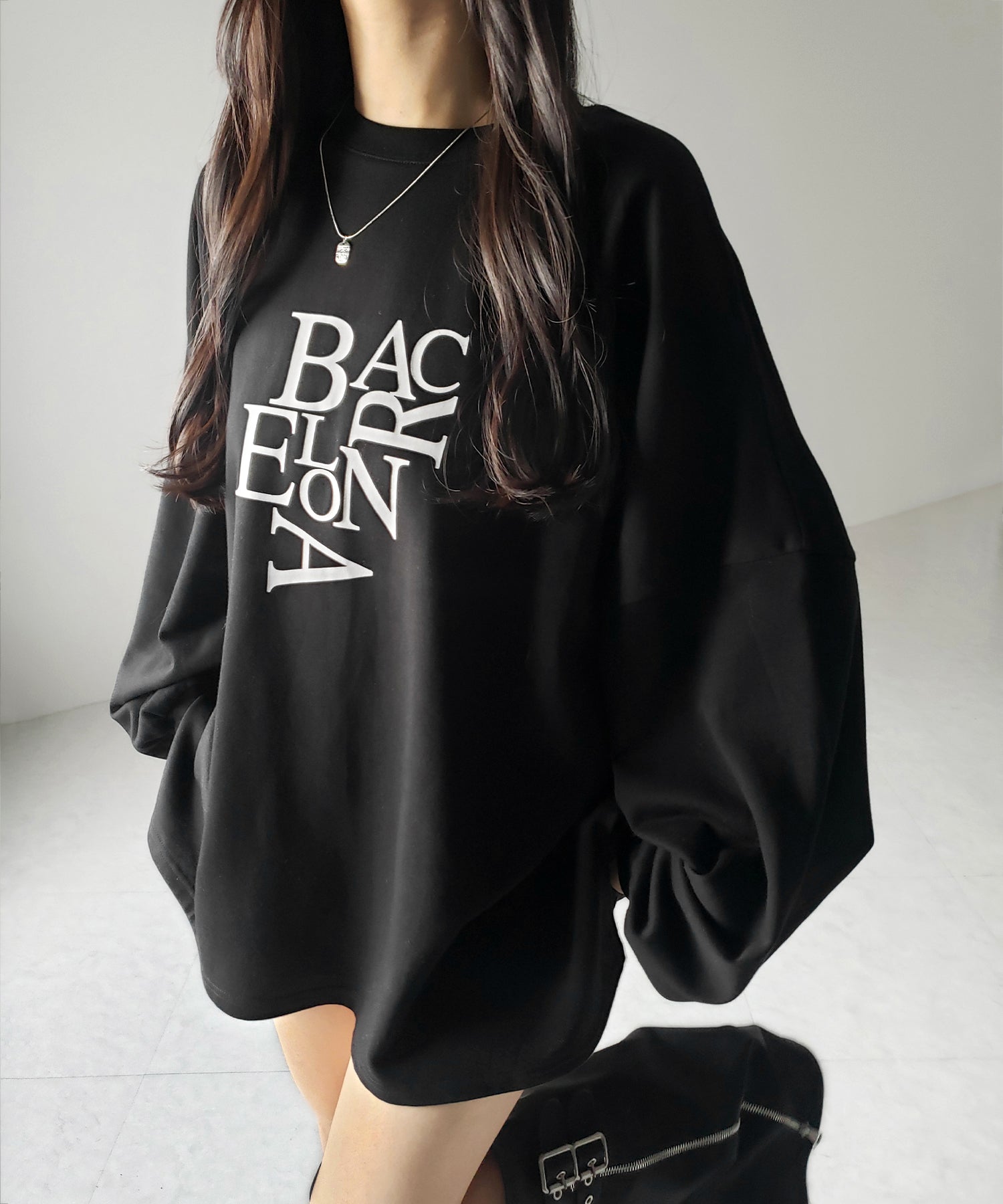 【 2 color 】BACロゴレタリングBIGスウェットロンT / BAC logo lettering big sweat long Tee