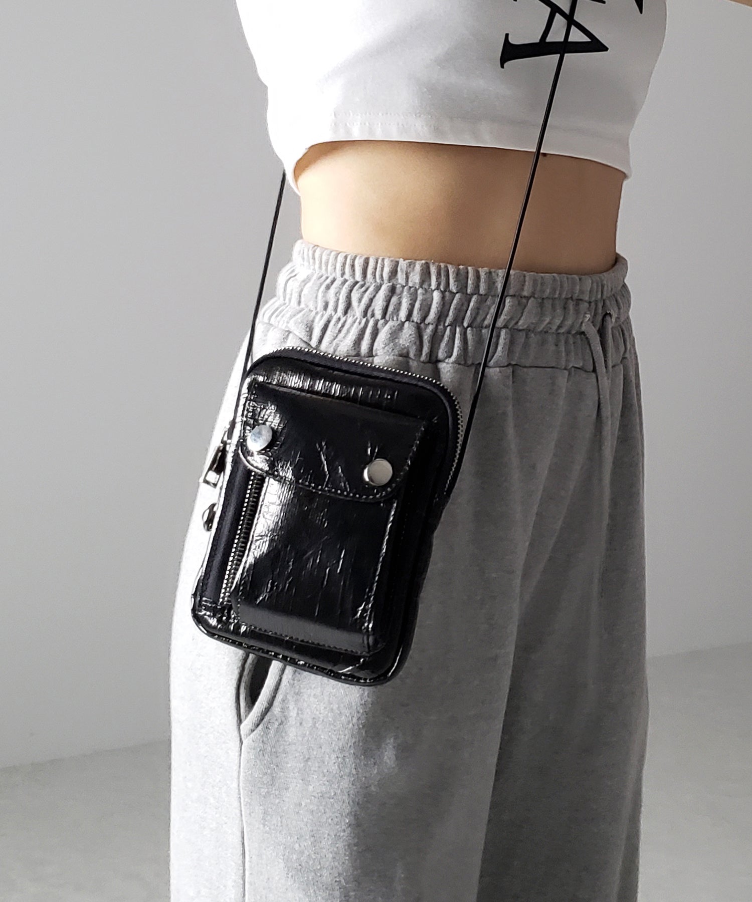 【 2color 】メタリックドロストワンマイルミニショルダーバッグ
