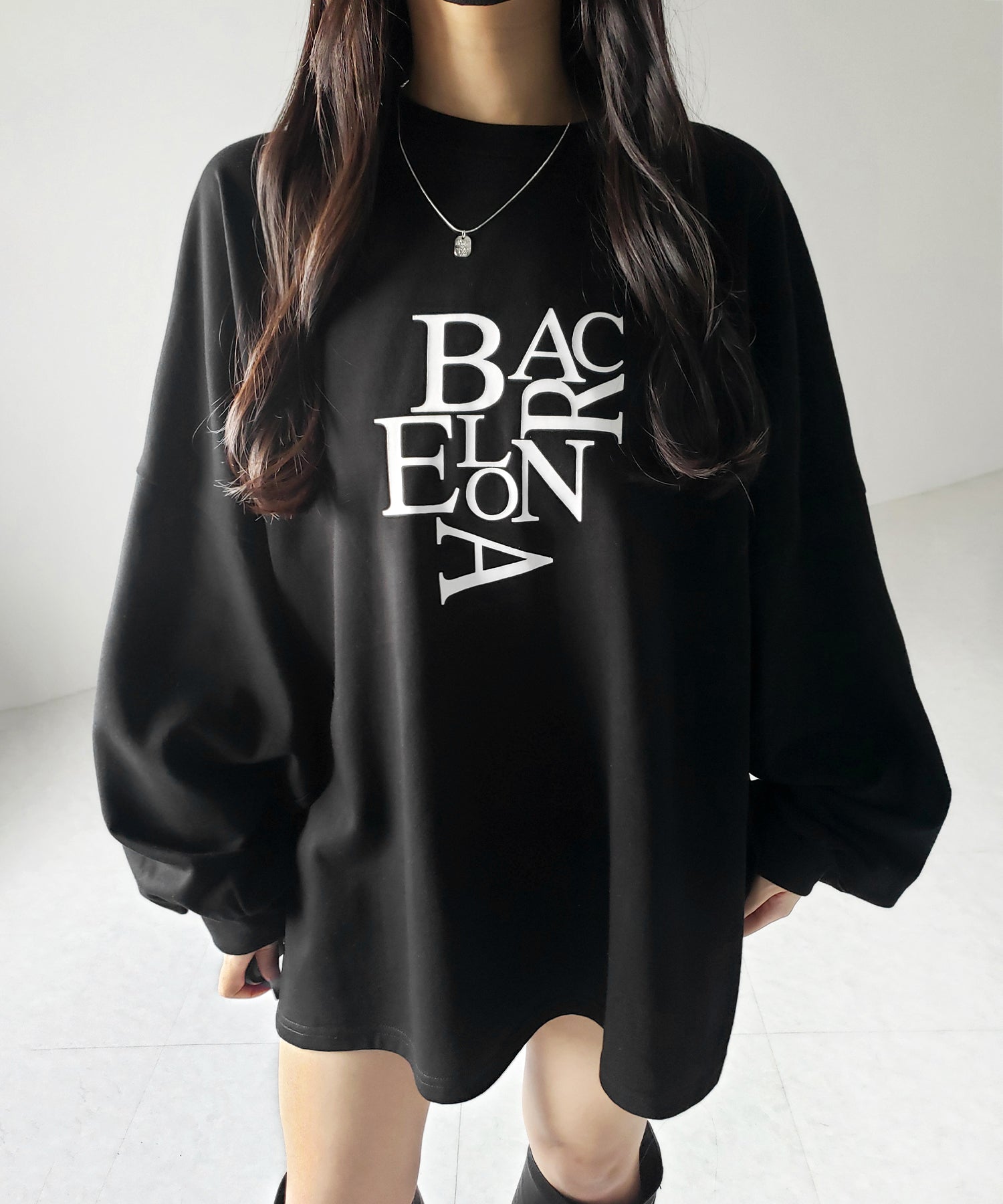 【 2 color 】BACロゴレタリングBIGスウェットロンT / BAC logo lettering big sweat long Tee