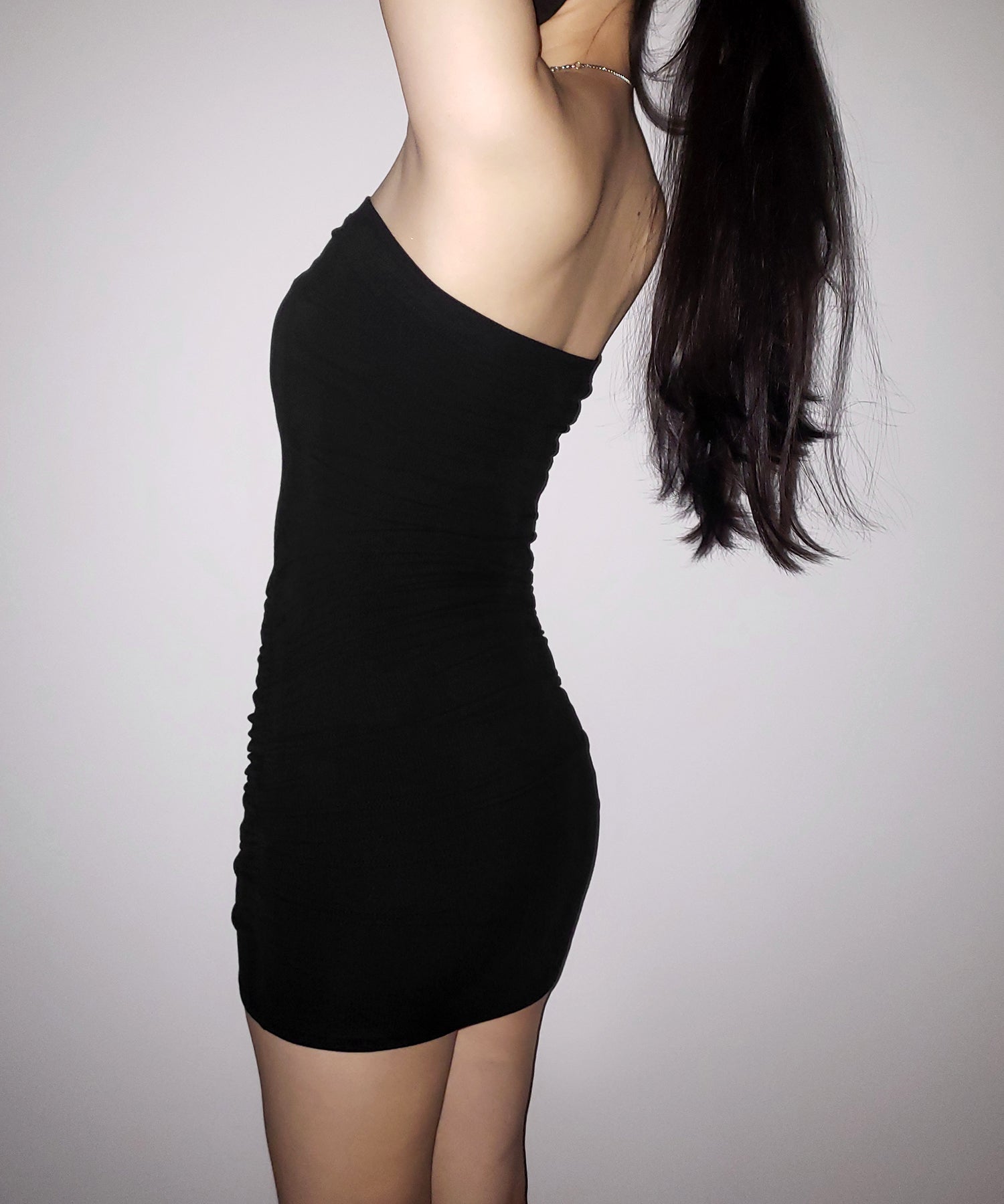【 2color 】サイドシャーリングタイトリブミニワンピース / side shirring tight rib mini onepiece