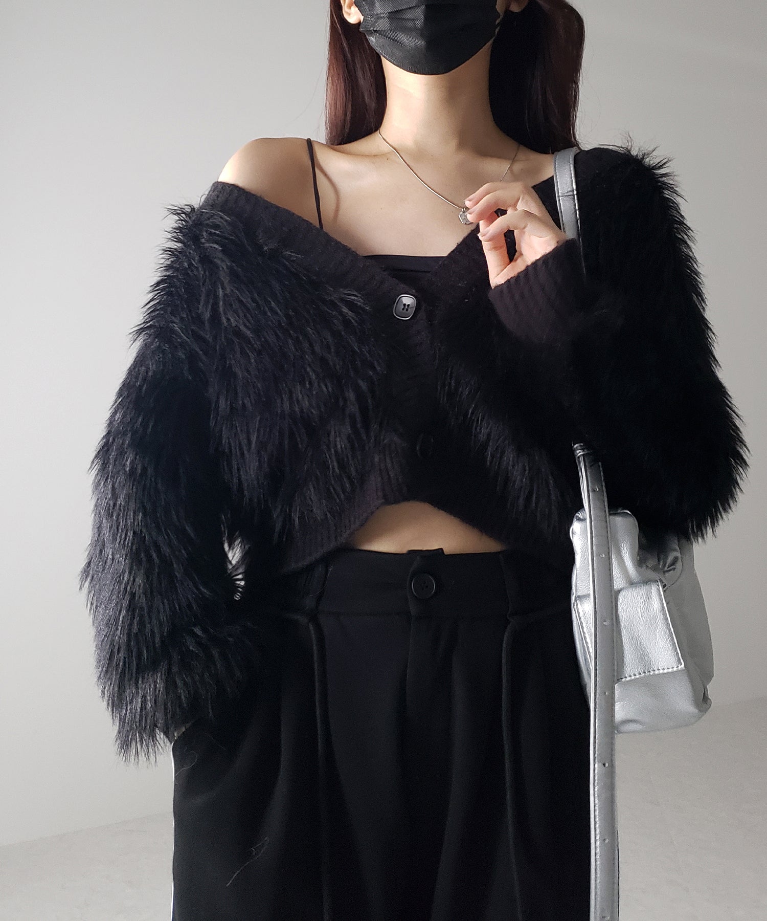 ファームードシャギーニットカーディガン