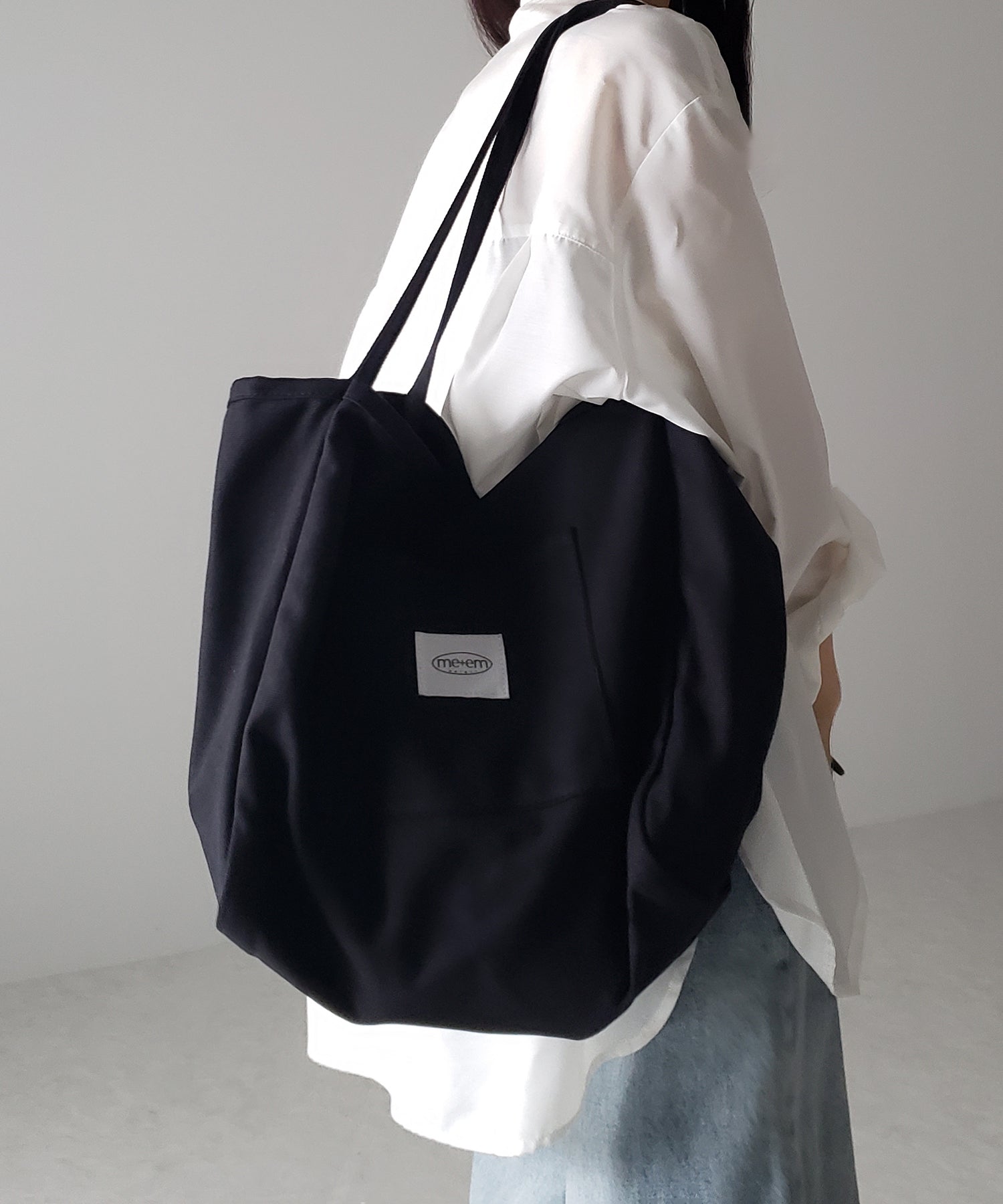 【 7color /大容量 】ミームセレクトオリジナルタグキャンバスカラートートバッグ / me+em select original tag canvas color totebag