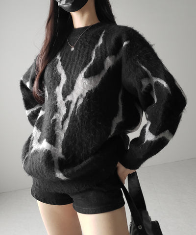 CRACK モヘアライクオーバーニット / CRACK mohair-like over knit