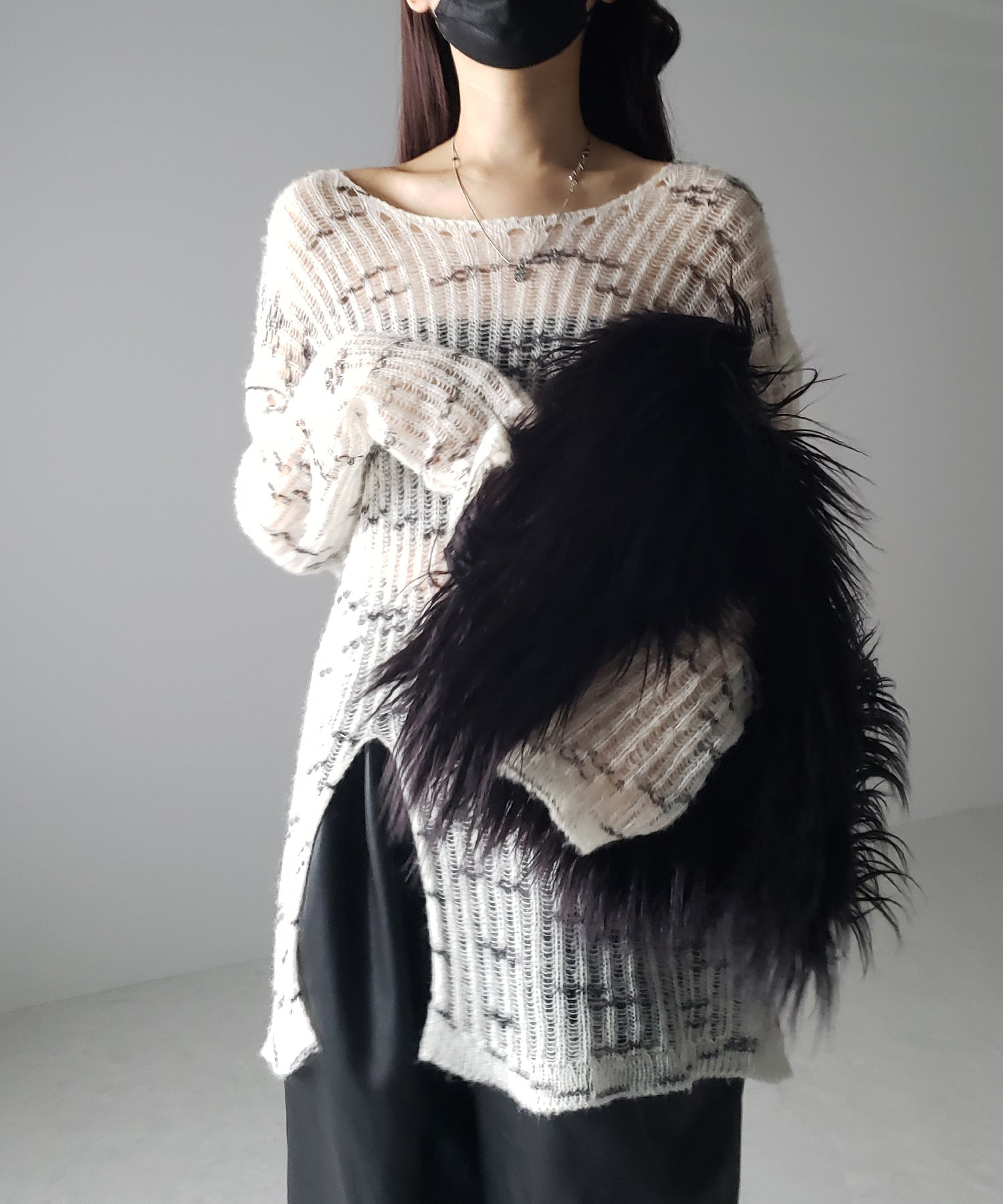【 4color 】シャギーファーハートショルダーバッグ / shaggy fur heart shoulder bag