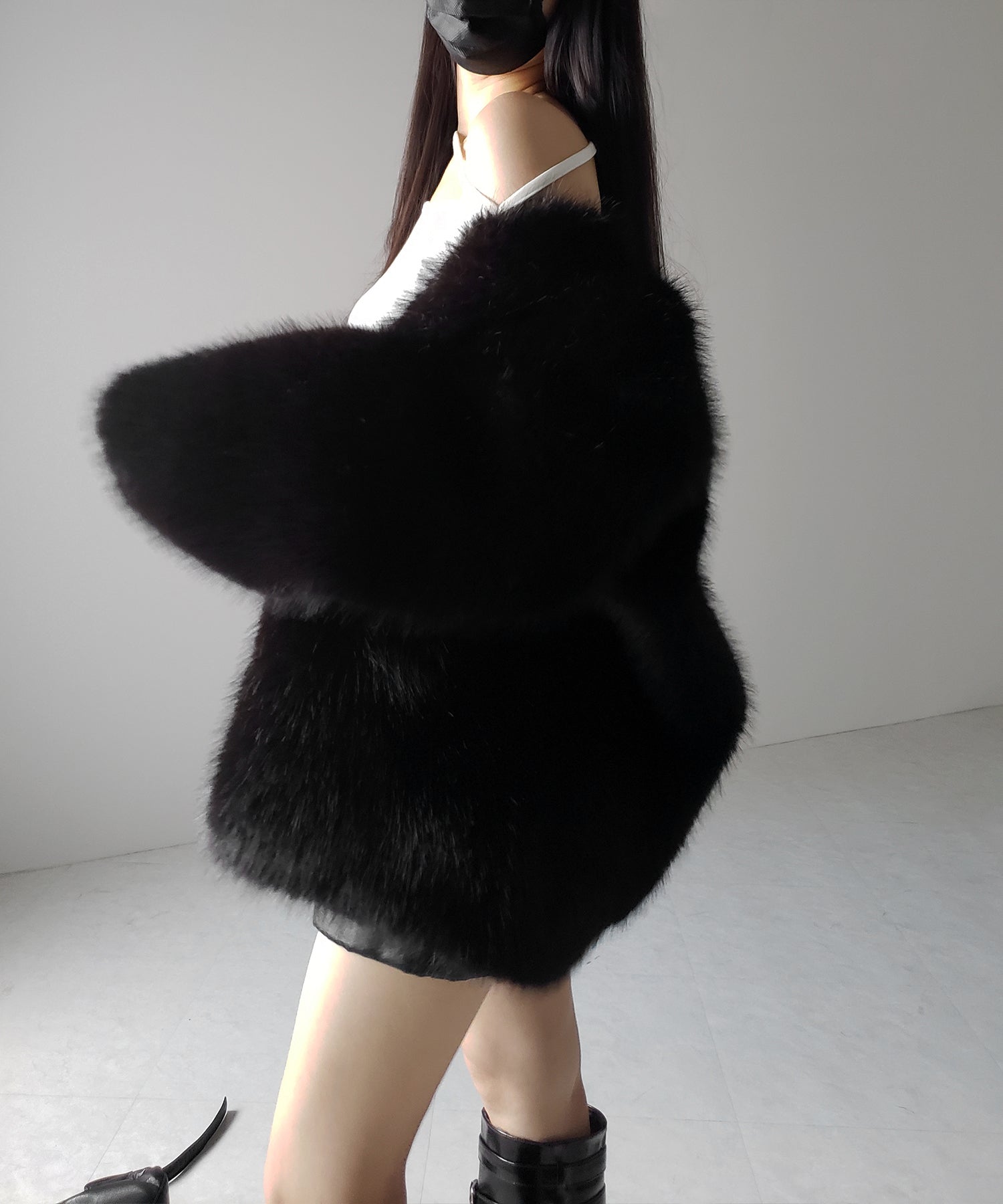 ミンクライクフェイクファーボリュームコート / mink-like fake fur volume coat