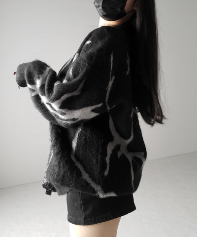 CRACK モヘアライクオーバーニット / CRACK mohair-like over knit