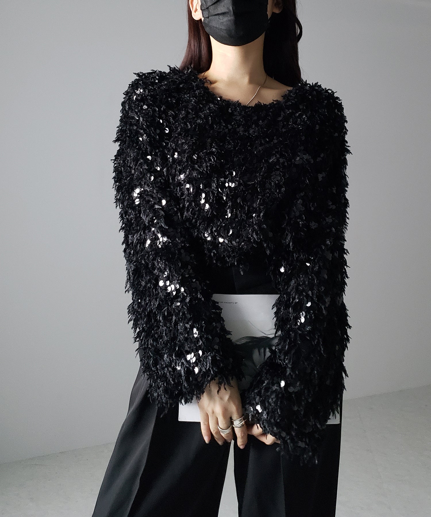 【 4color 】フェザースパングルオーバートップス/feather spangle over tops