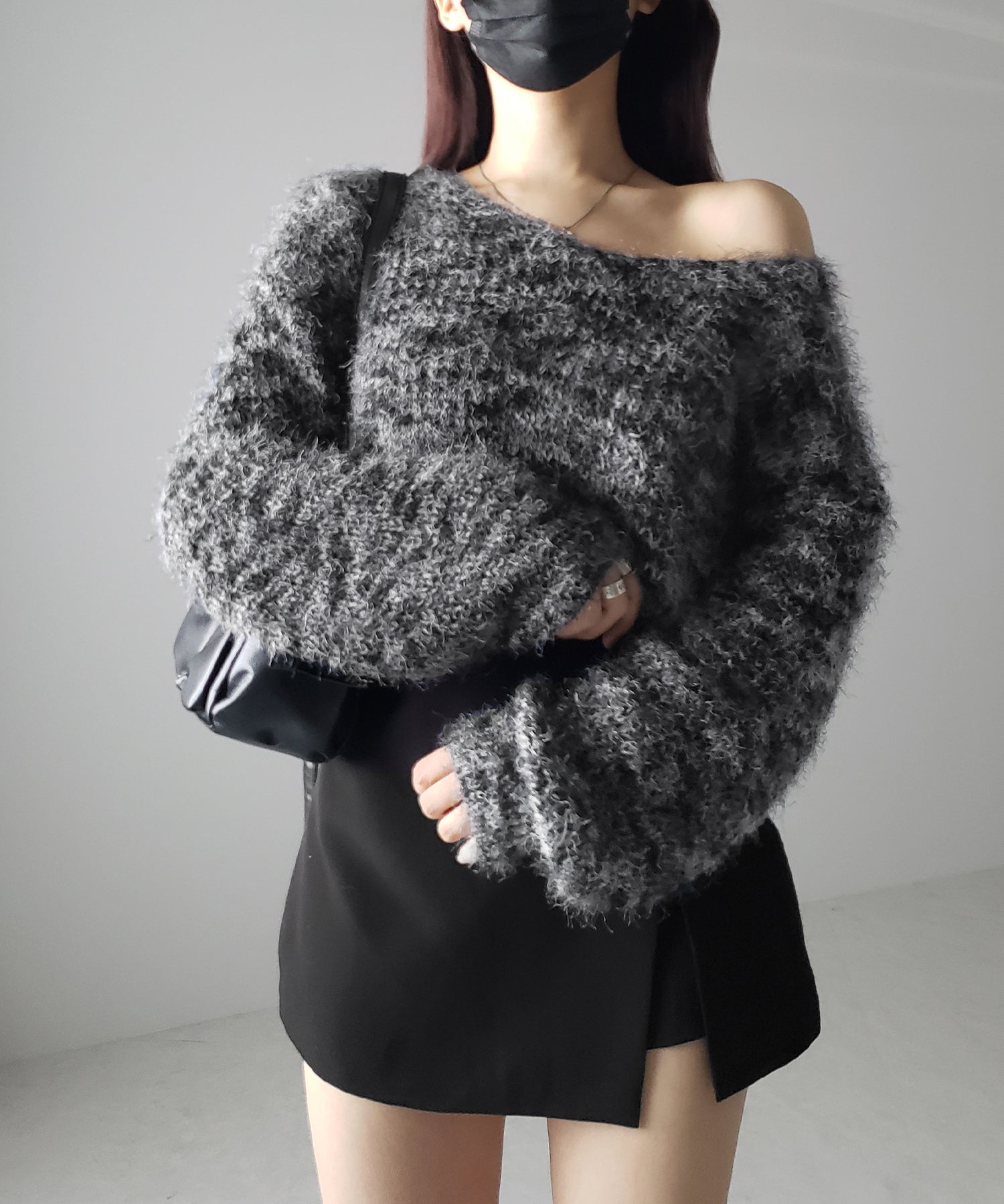 フラッフィーメランジルーズシャギーニット【韓国製】