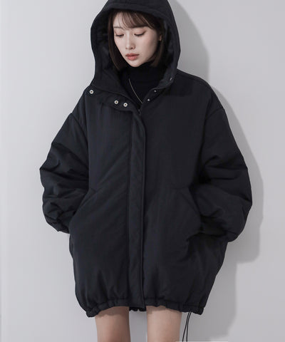 【 裾絞り可能2WAY 】フード付きパファーエコダウンモンスターコート / 2WAY Hooded puffer eco down monster coat