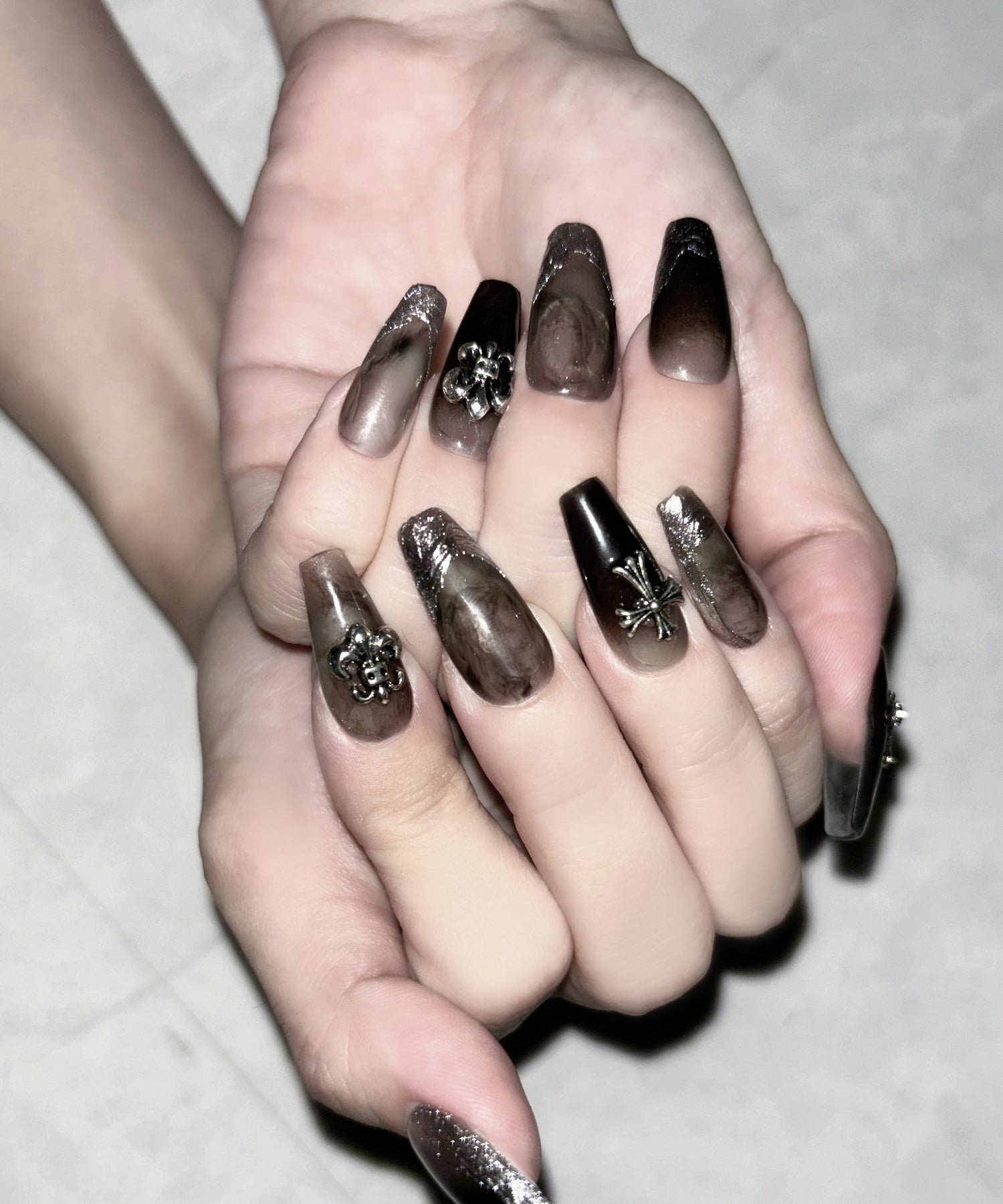 グラデーションクロスパーツニュアンスネイルチップ / gradation cross parts nuance nail tips