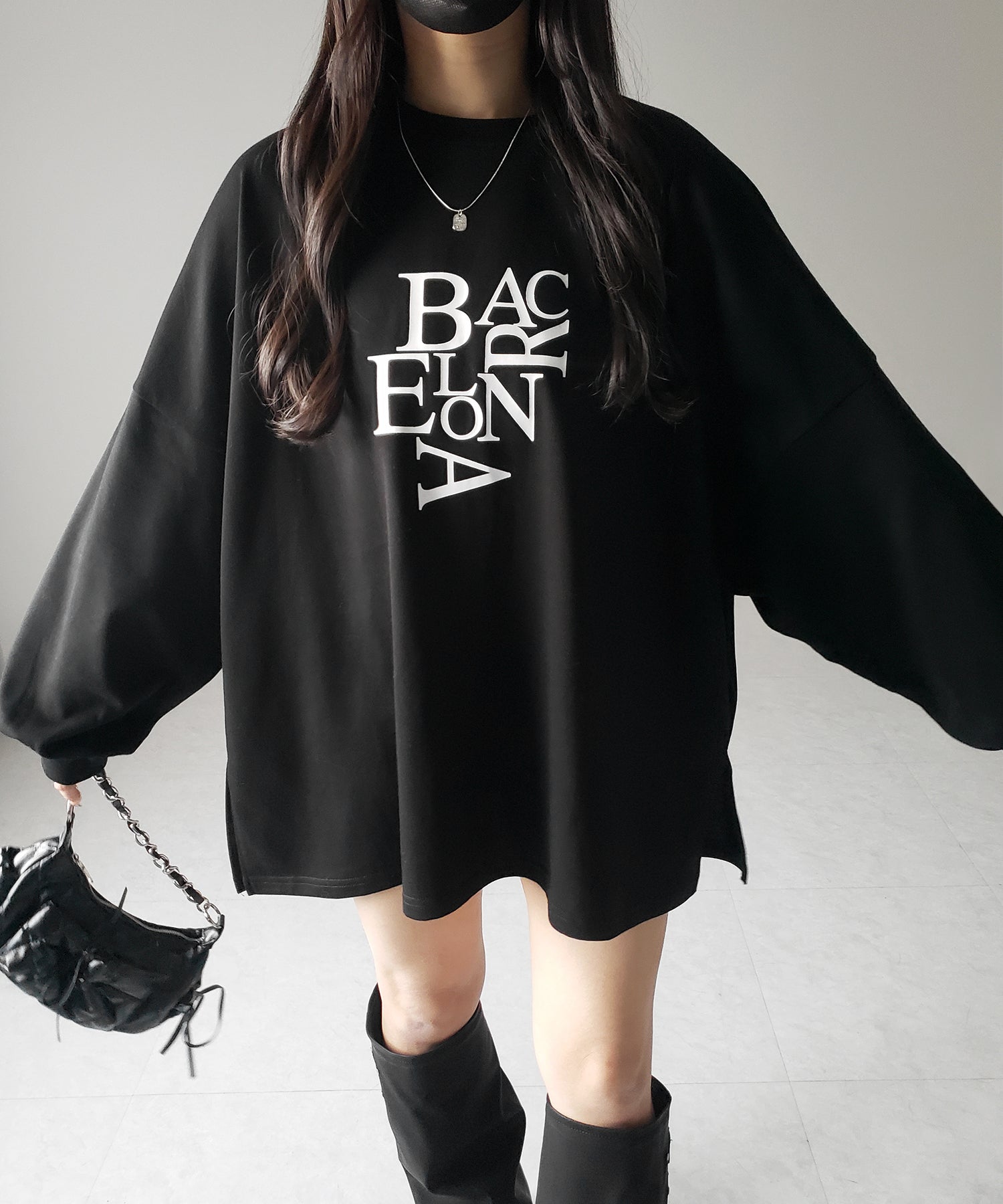 【 2 color 】BACロゴレタリングBIGスウェットロンT / BAC logo lettering big sweat long Tee