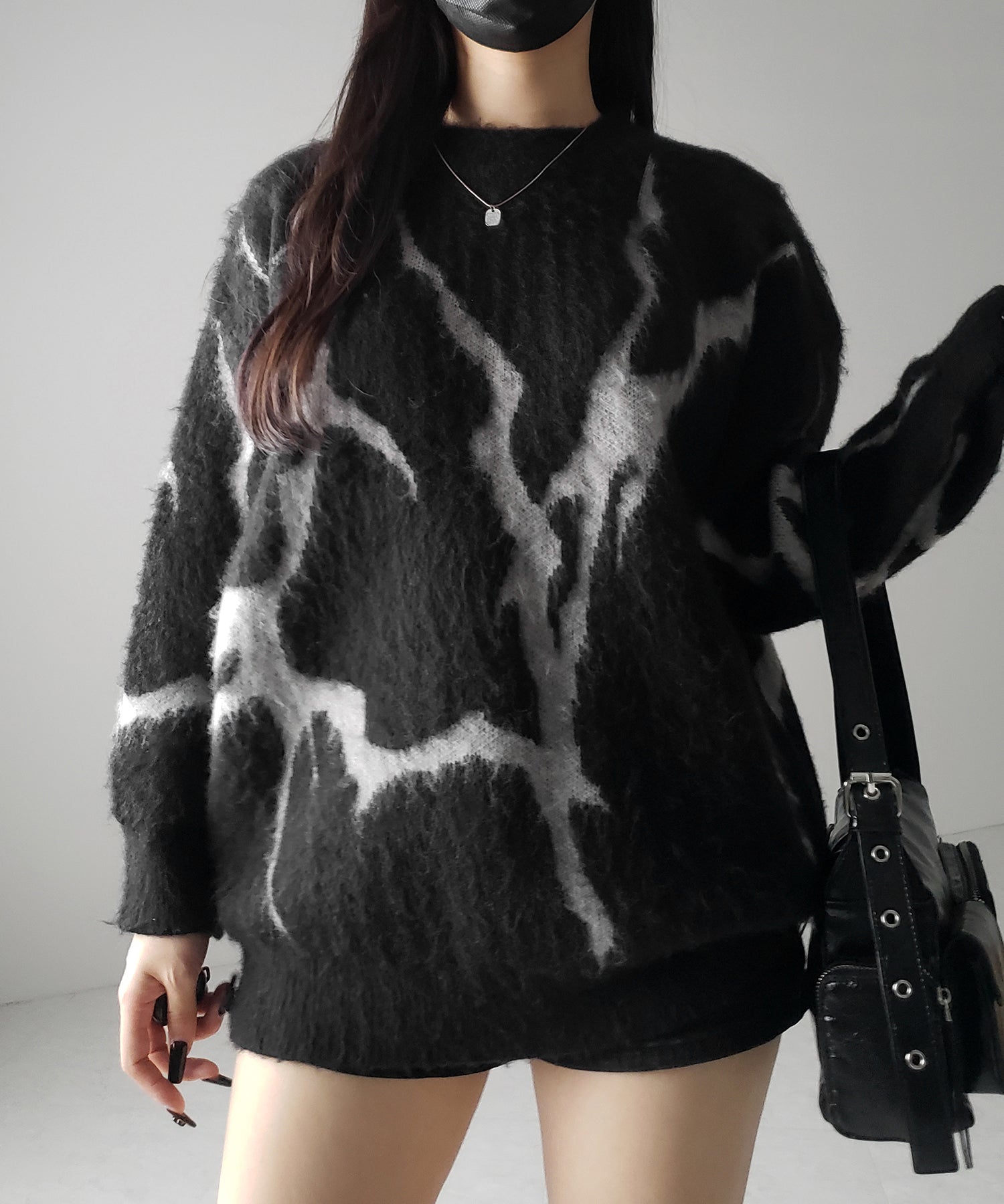 CRACK モヘアライクオーバーニット / CRACK mohair-like over knit