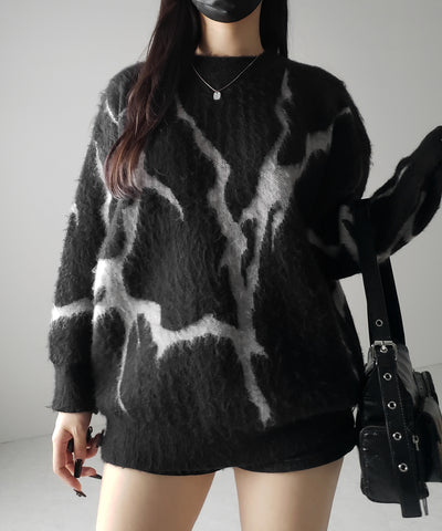 CRACK モヘアライクオーバーニット / CRACK mohair-like over knit