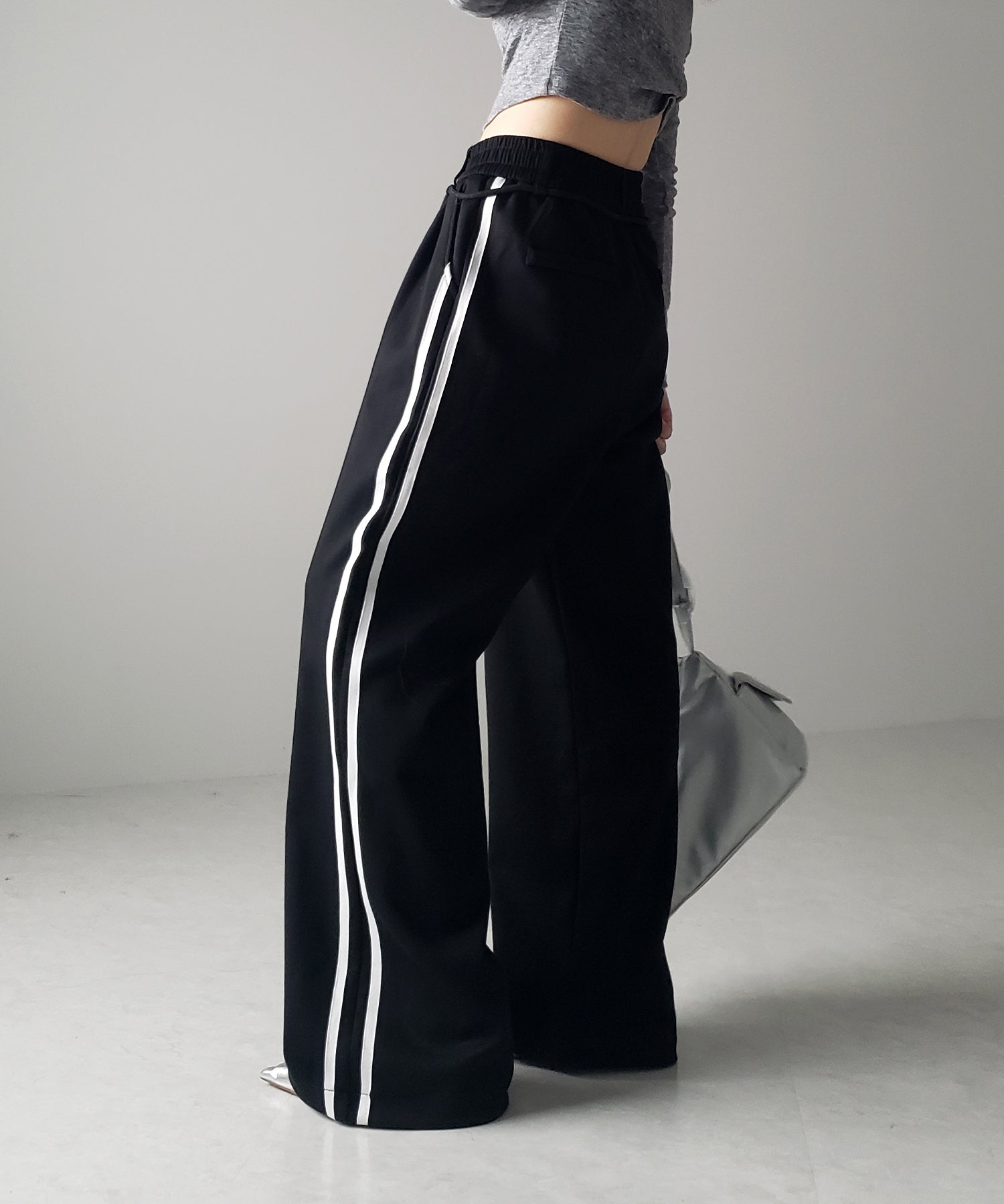 2WAYウエストコードサイドライントラックワイドパンツ