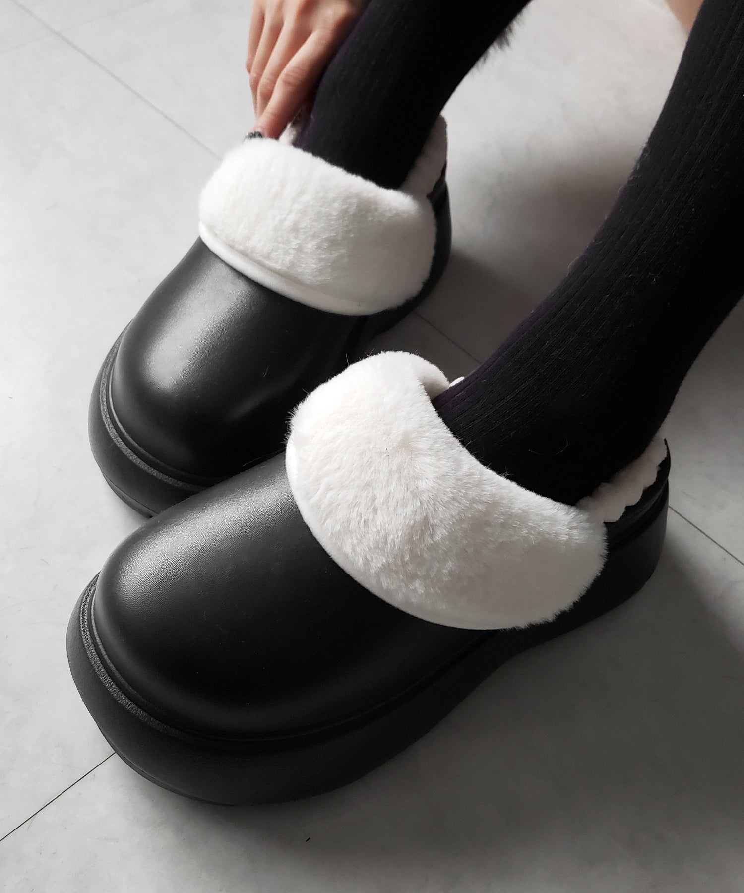 厚底EVAボアサボスリッポン / platform EVA boa sabo slipons