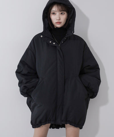 【 裾絞り可能2WAY 】フード付きパファーエコダウンモンスターコート / 2WAY Hooded puffer eco down monster coat