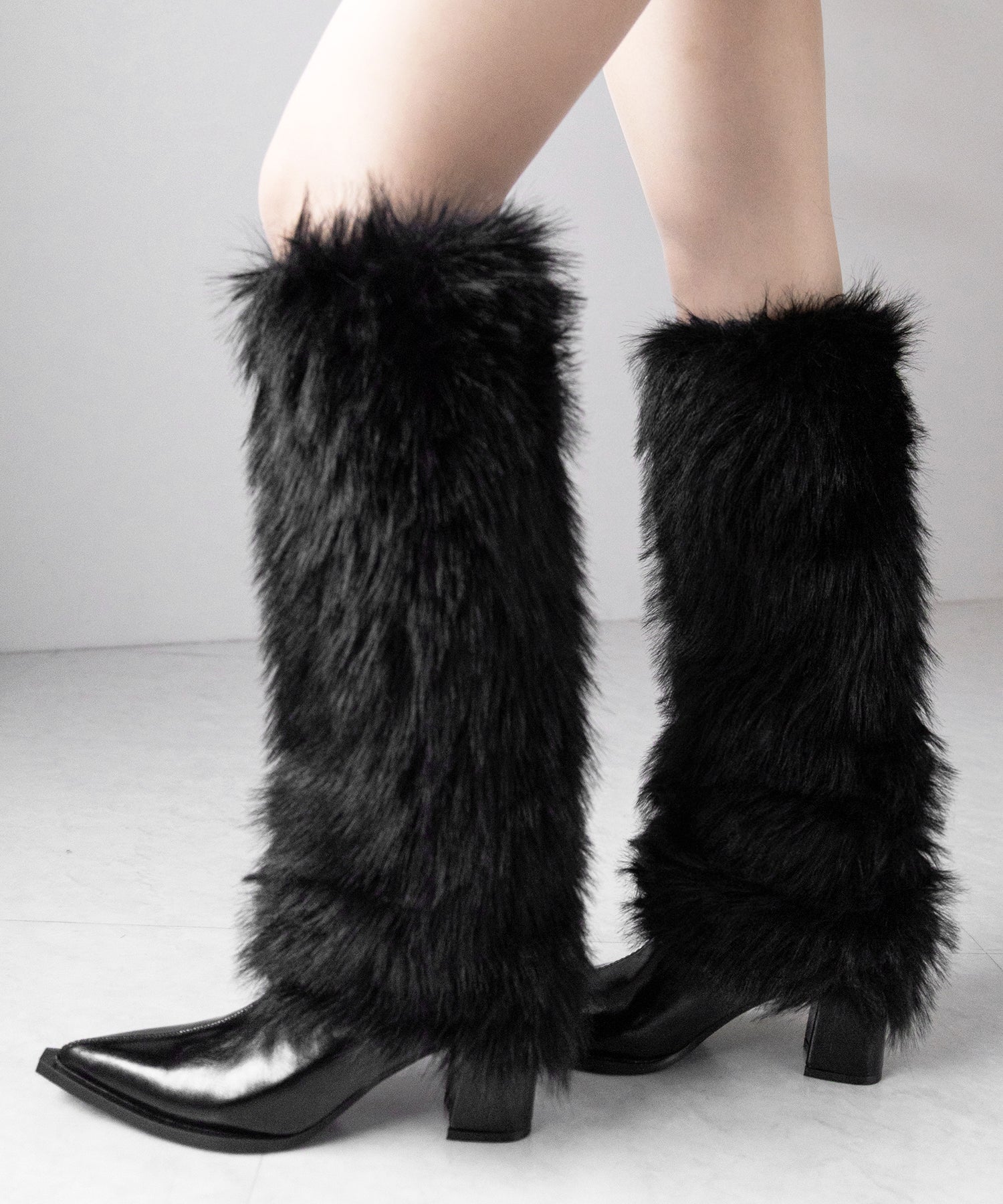 ミックスフェイクファーロングカバーブーツ / mix fake fur long cover boots