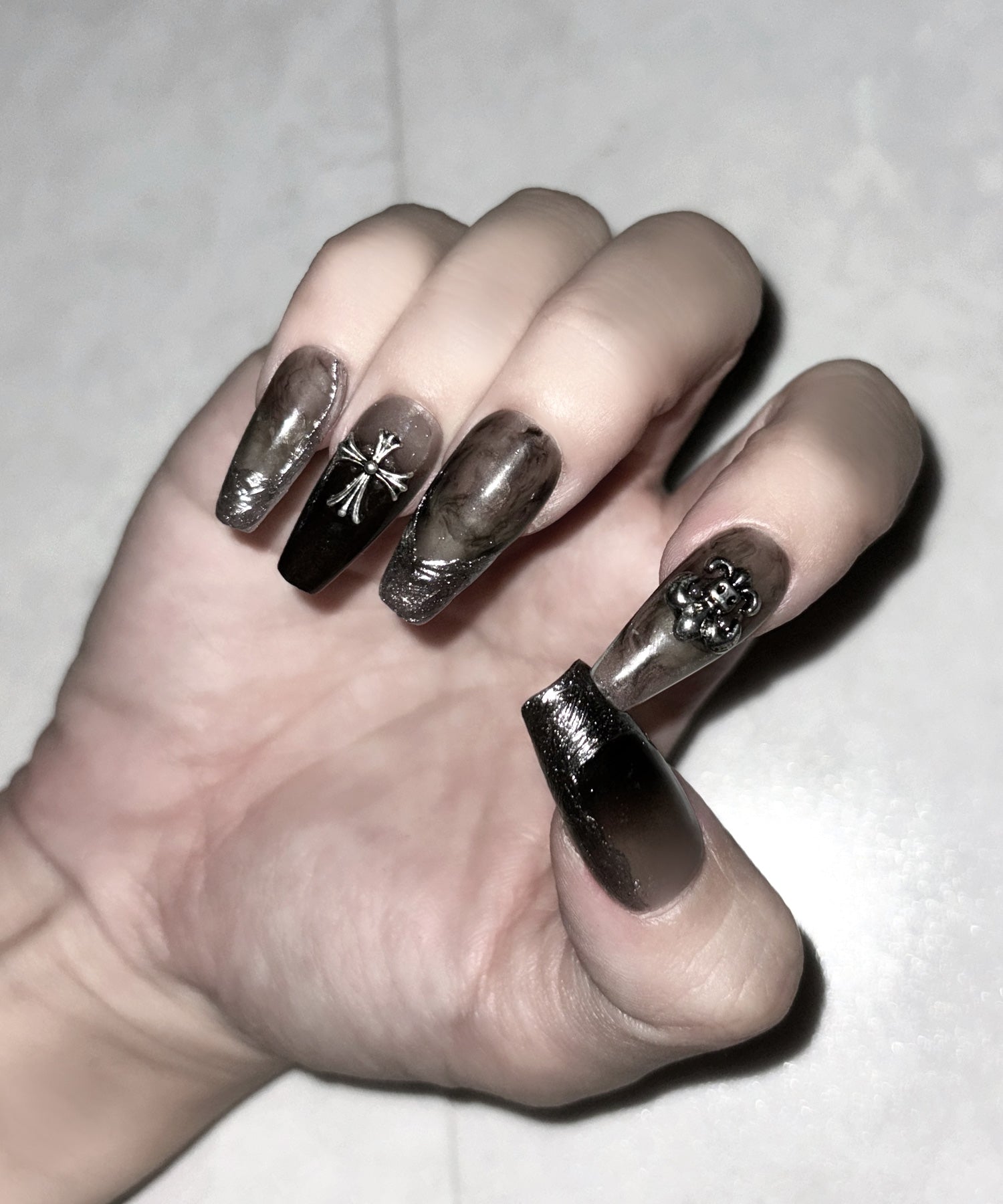 グラデーションクロスパーツニュアンスネイルチップ / gradation cross parts nuance nail tips