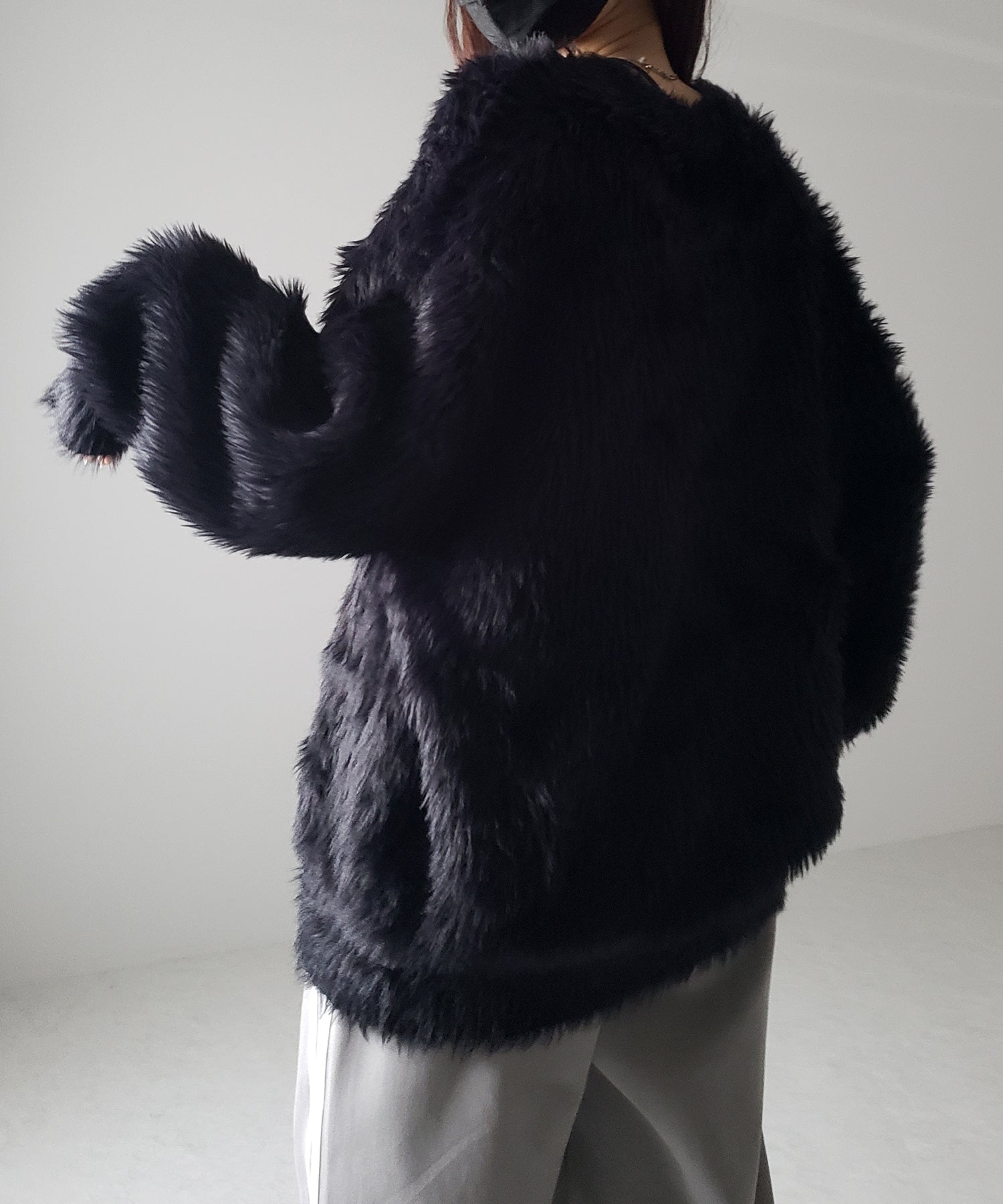 【 4color 】ビッグシルエットロングシャギールーズニット / big silhouette long shaggy loose knit