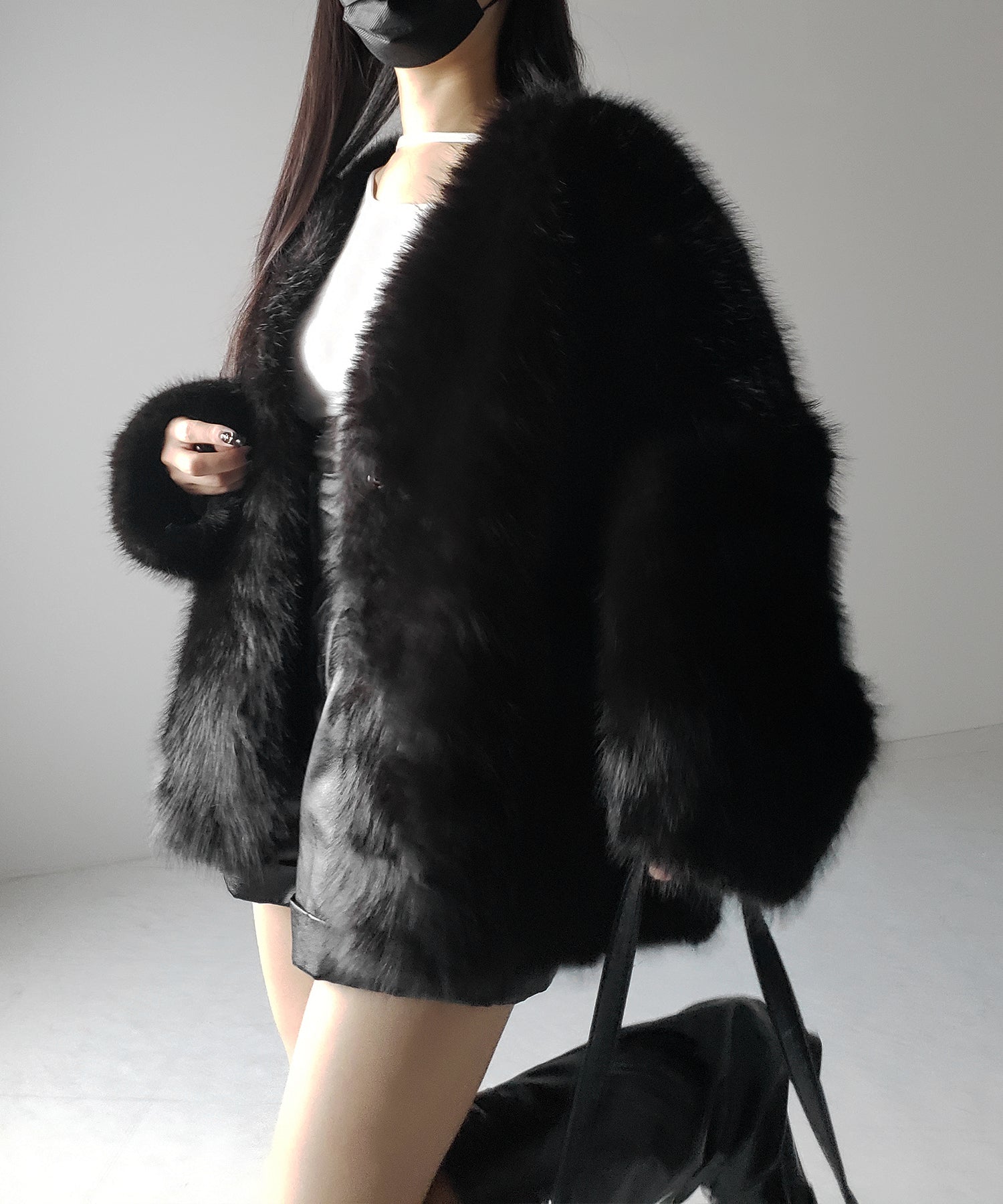 ミンクライクフェイクファーボリュームコート / mink-like fake fur volume coat