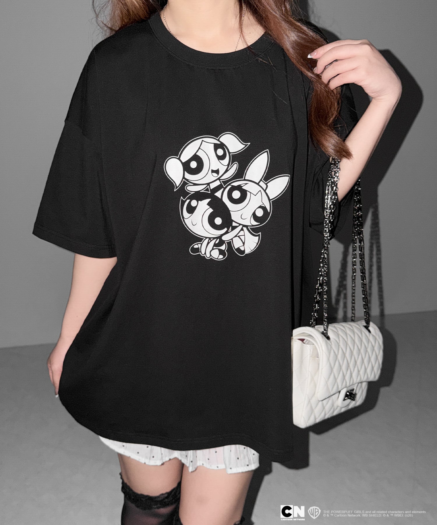 【THE POWERPUFF GIRLS】パワーパフガールズビッグプリントオーバーサイズTシャツ / big print oversize Tee【 セットアップ着用可能 】