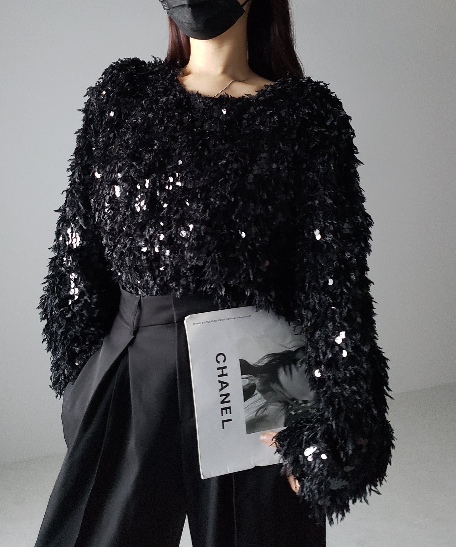 【 4color 】フェザースパングルオーバートップス/feather spangle over tops
