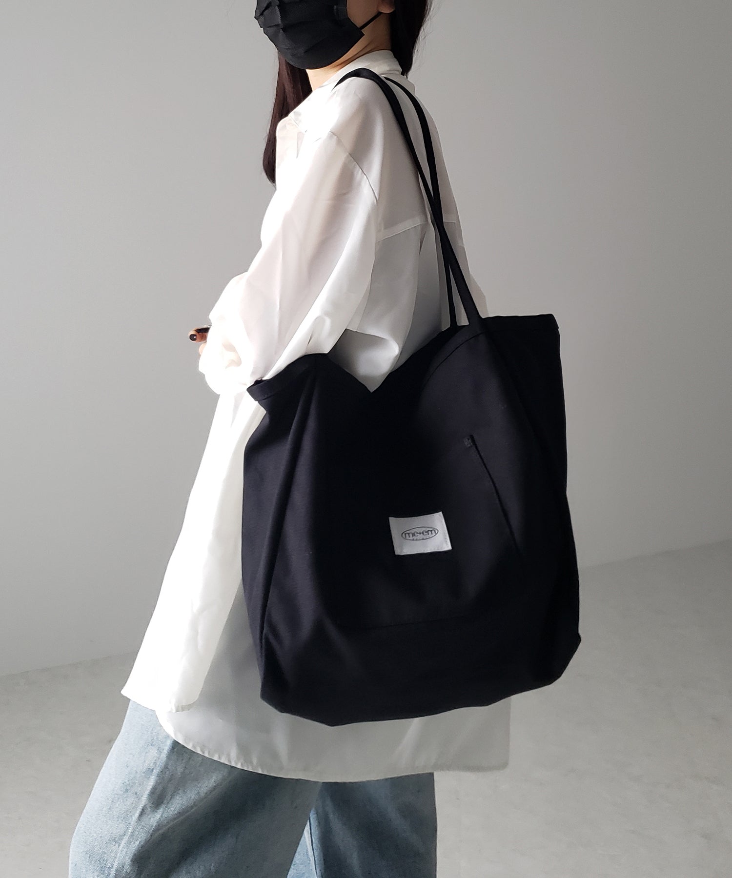 【 7color /大容量 】ミームセレクトオリジナルタグキャンバスカラートートバッグ / me+em select original tag canvas color totebag
