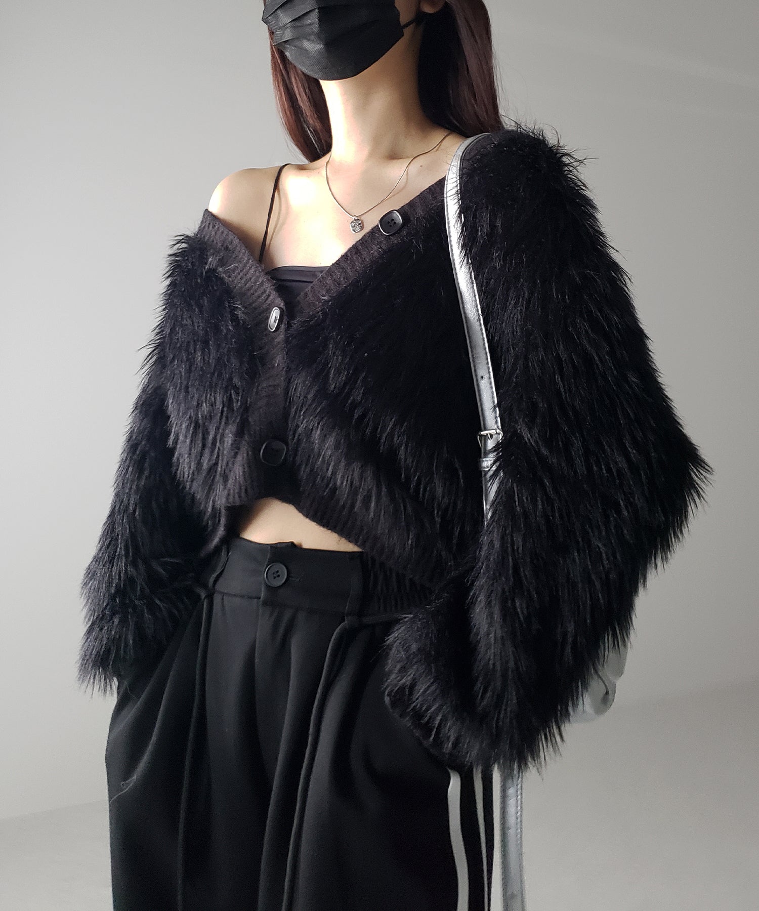 ファームードシャギーニットカーディガン