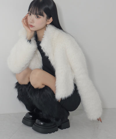 フェイクファーレッグウォーマー / fake fur leg warmer