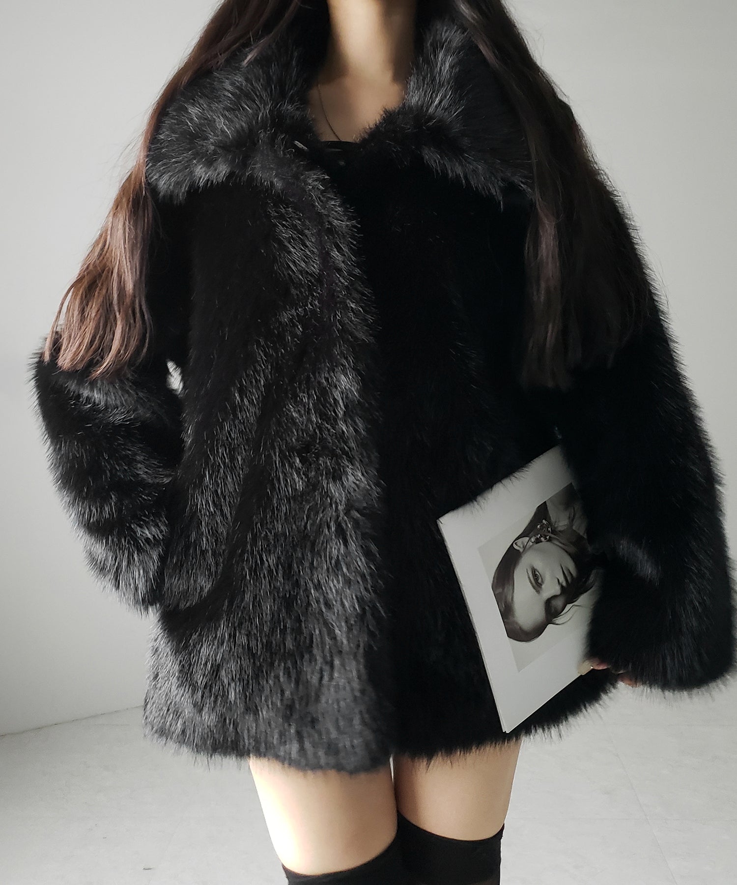 【 5color 】フェイクファーボリュームミドルコート / fake fur volume middle coat