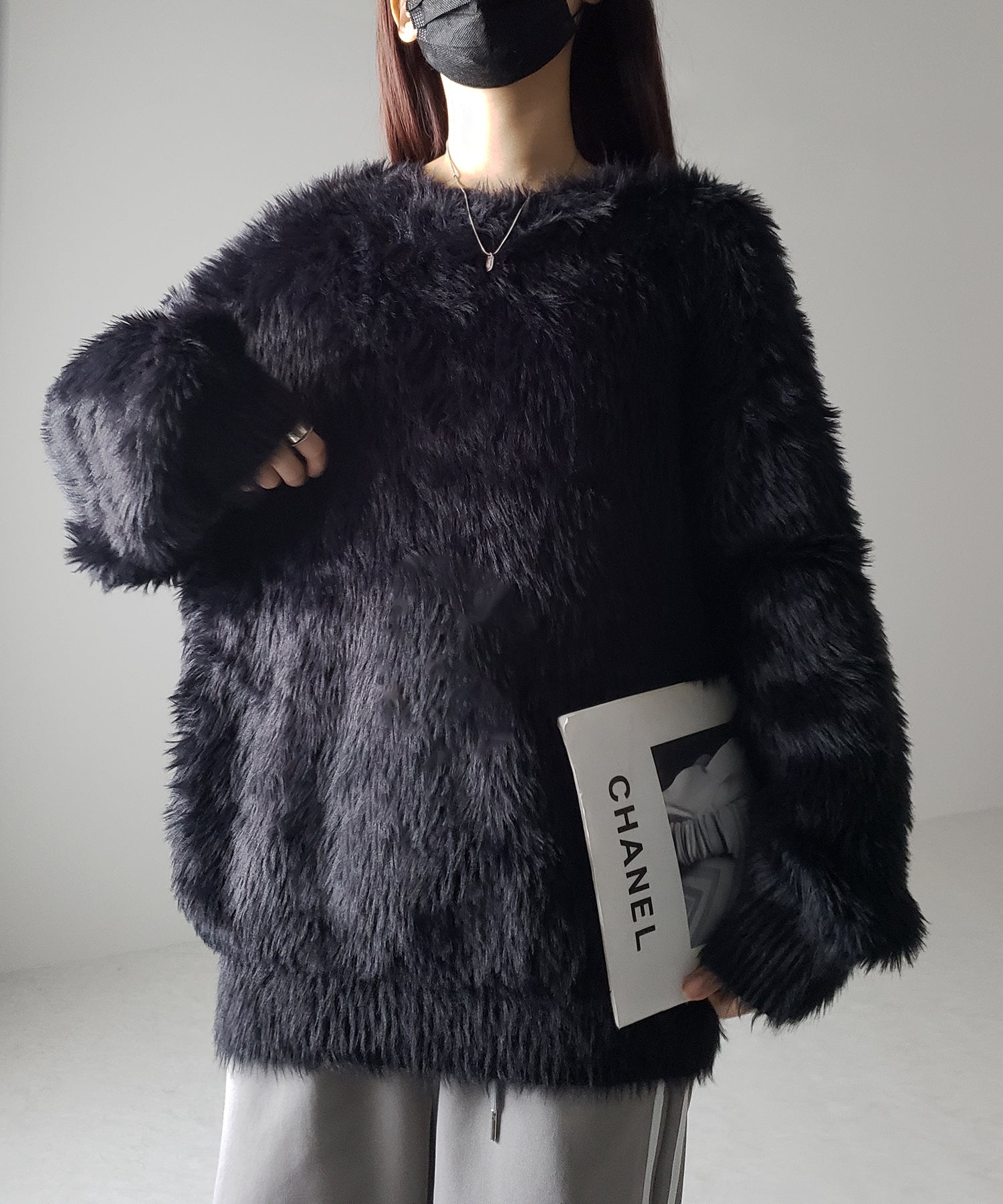 【 4color 】ビッグシルエットロングシャギールーズニット / big silhouette long shaggy loose knit