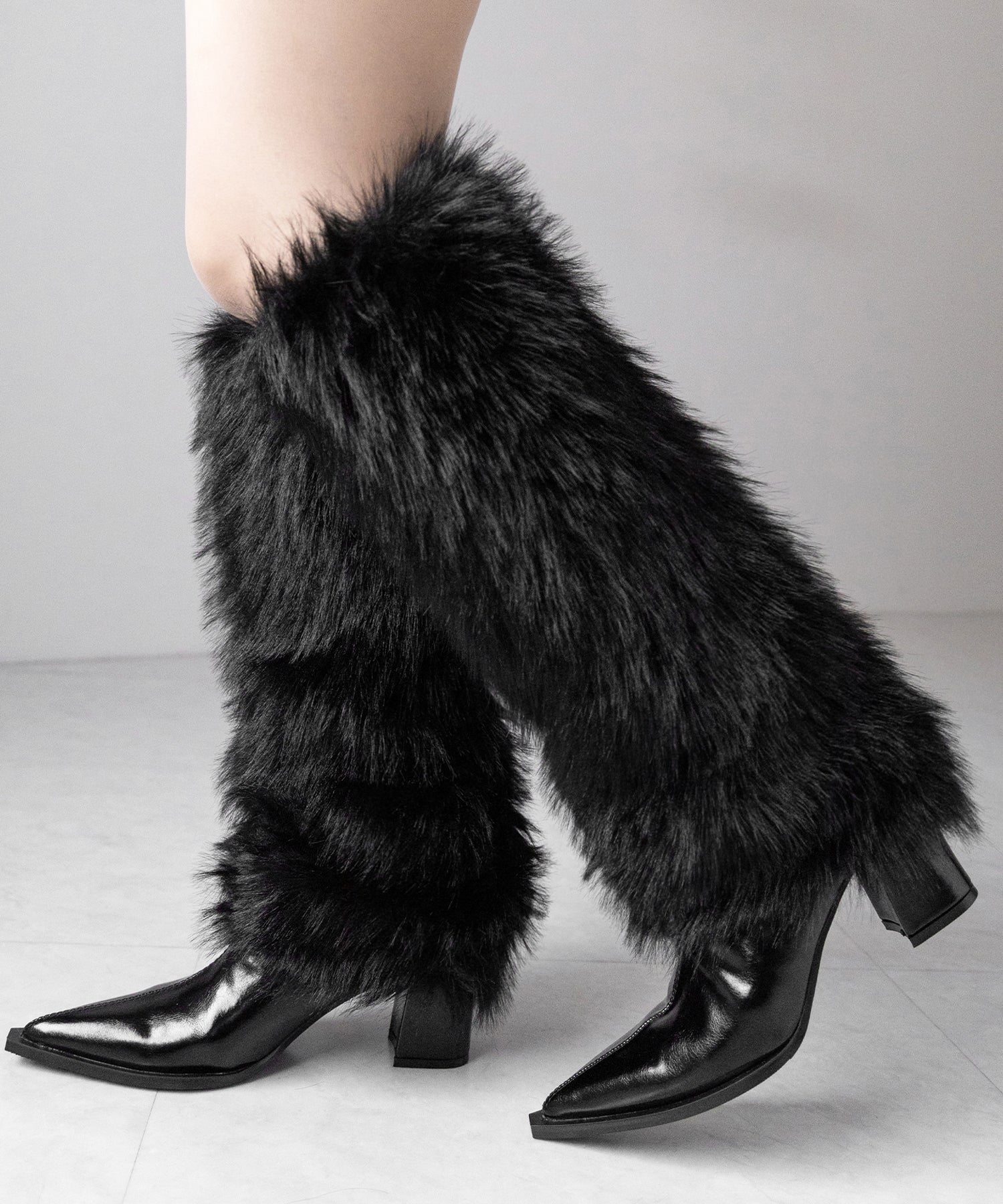 ミックスフェイクファーロングカバーブーツ / mix fake fur long cover boots