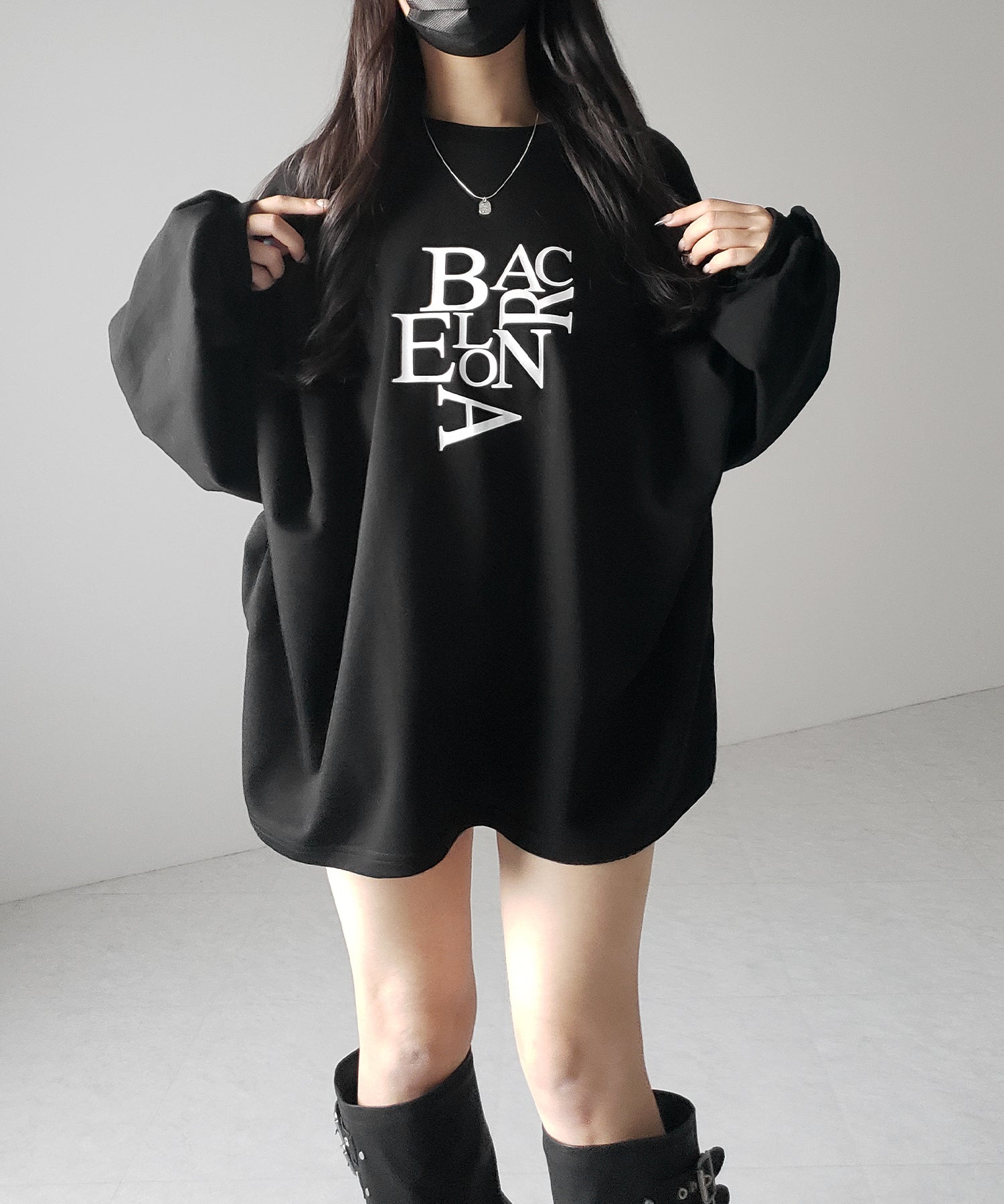 【 2 color 】BACロゴレタリングBIGスウェットロンT / BAC logo lettering big sweat long Tee