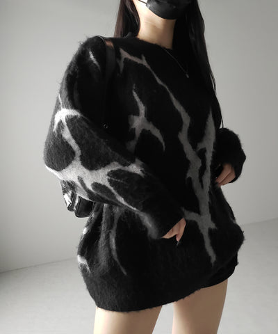 CRACK モヘアライクオーバーニット / CRACK mohair-like over knit