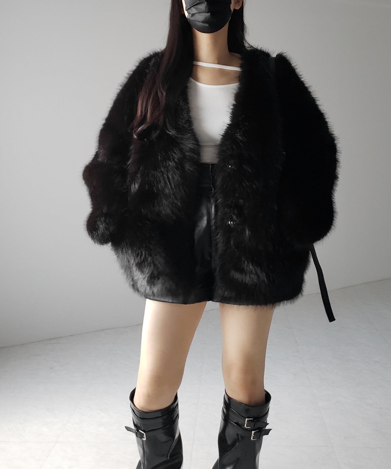 ミンクライクフェイクファーボリュームコート / mink-like fake fur volume coat