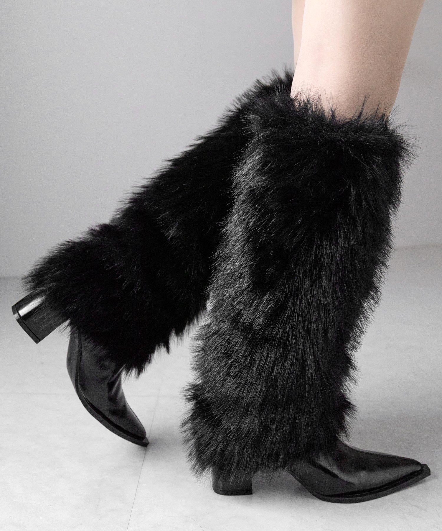 ミックスフェイクファーロングカバーブーツ / mix fake fur long cover boots