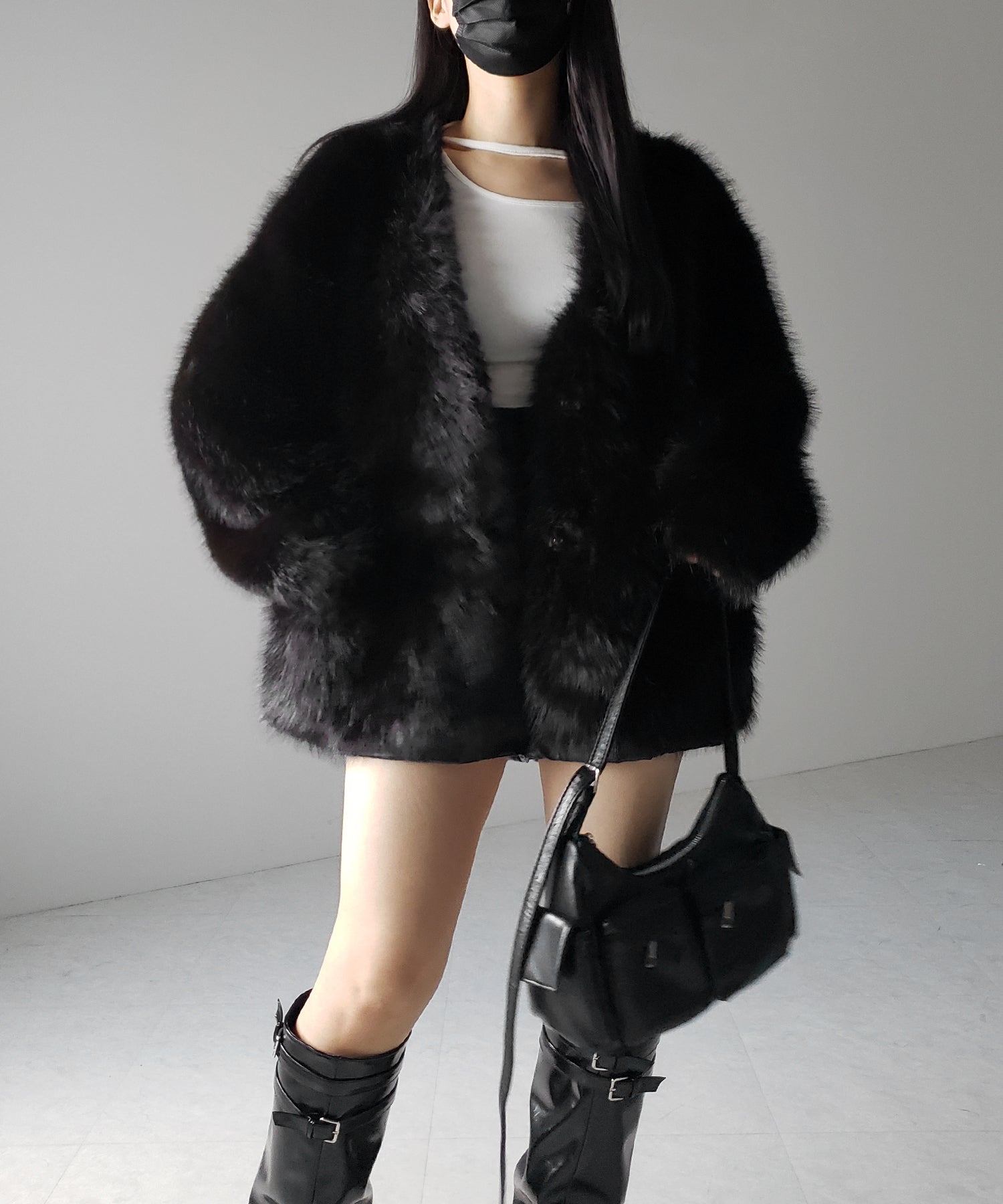 ミンクライクフェイクファーボリュームコート / mink-like fake fur volume coat