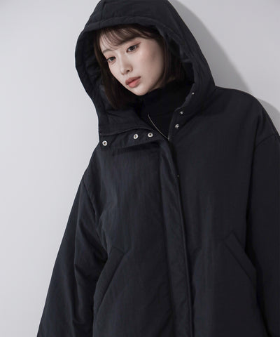 【 裾絞り可能2WAY 】フード付きパファーエコダウンモンスターコート / 2WAY Hooded puffer eco down monster coat
