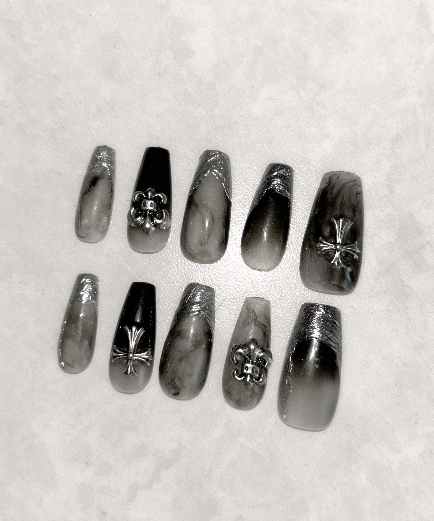 グラデーションクロスパーツニュアンスネイルチップ / gradation cross parts nuance nail tips