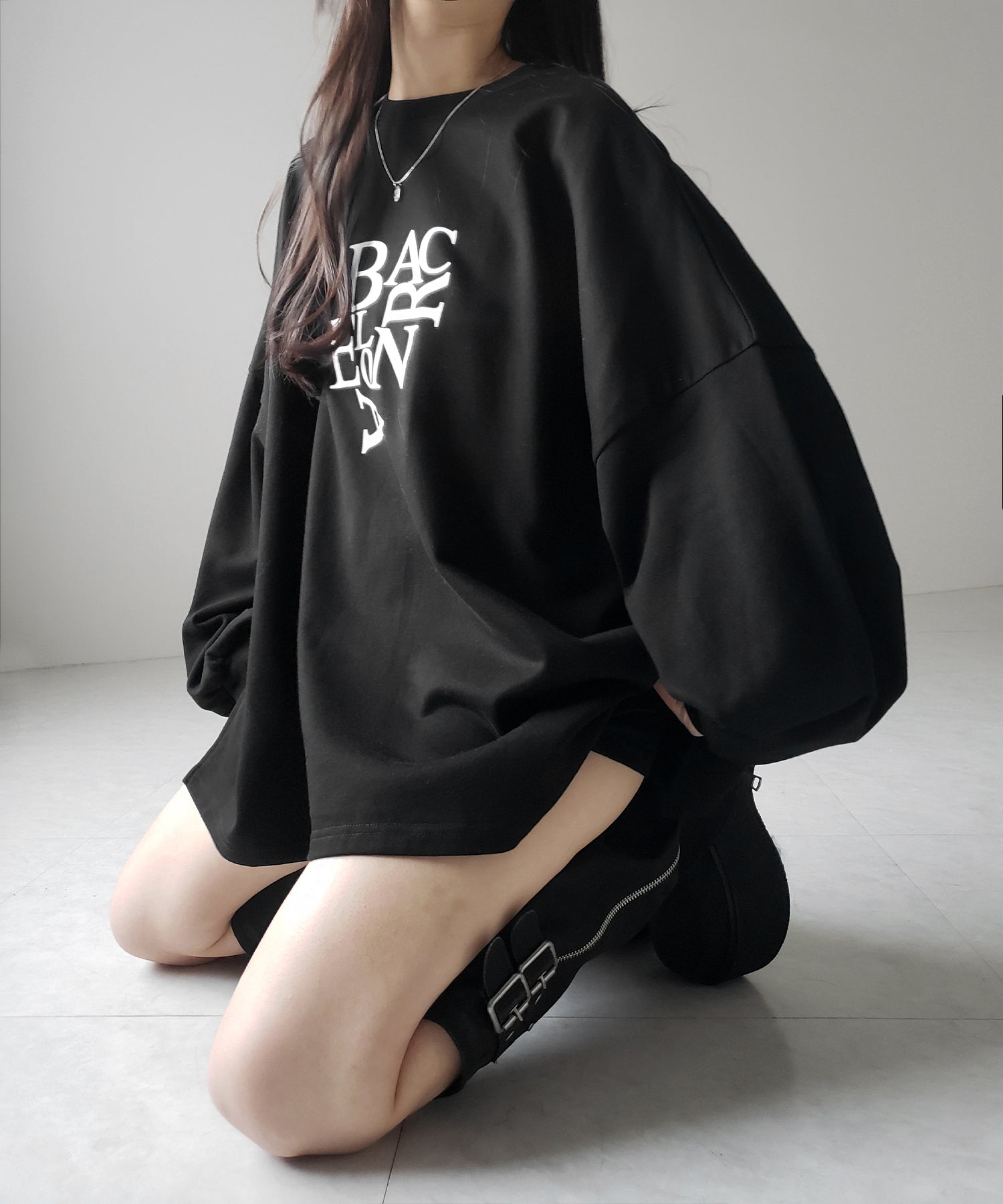 【 2 color 】BACロゴレタリングBIGスウェットロンT / BAC logo lettering big sweat long Tee