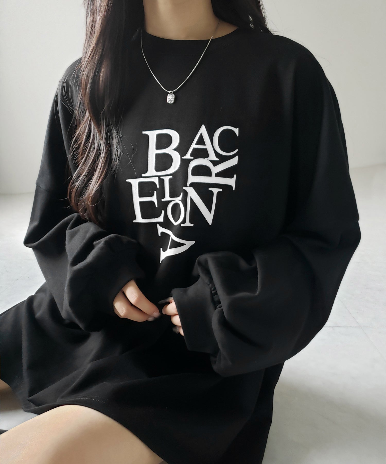 【 2 color 】BACロゴレタリングBIGスウェットロンT / BAC logo lettering big sweat long Tee