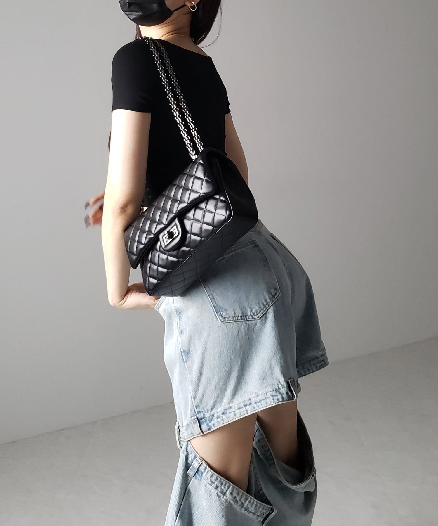 【 カップ付き 】スクエアネックショートちびTシャツ