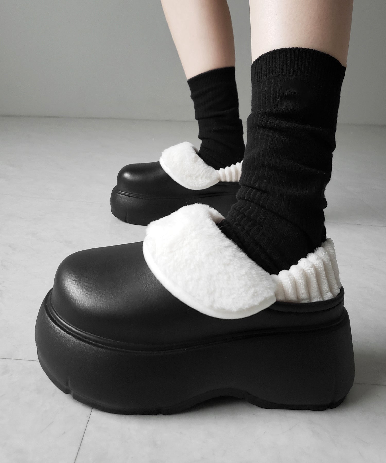 厚底EVAボアサボスリッポン / platform EVA boa sabo slipons