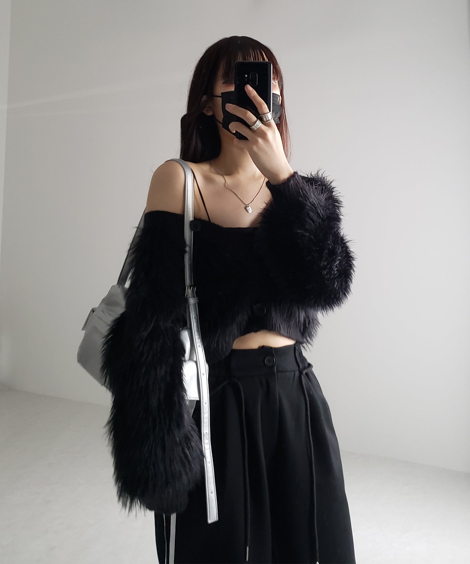 ファームードシャギーニットカーディガン