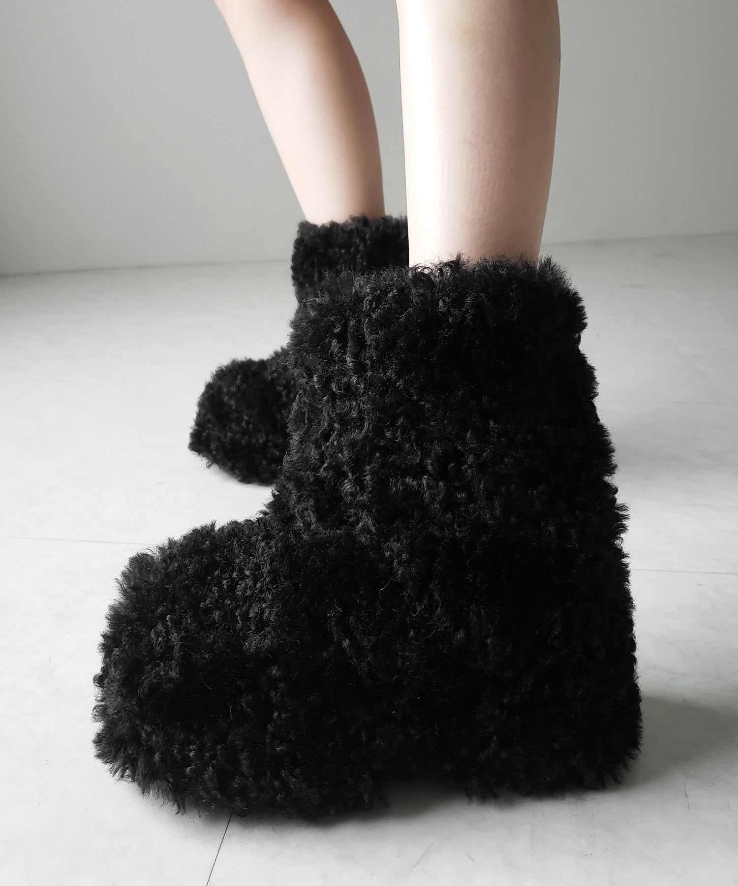 厚底テディボアショートブーツ / platform teddy boa short boots