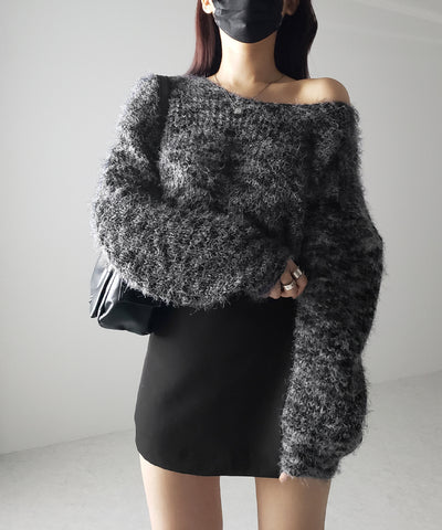 フラッフィーメランジルーズシャギーニット【韓国製】