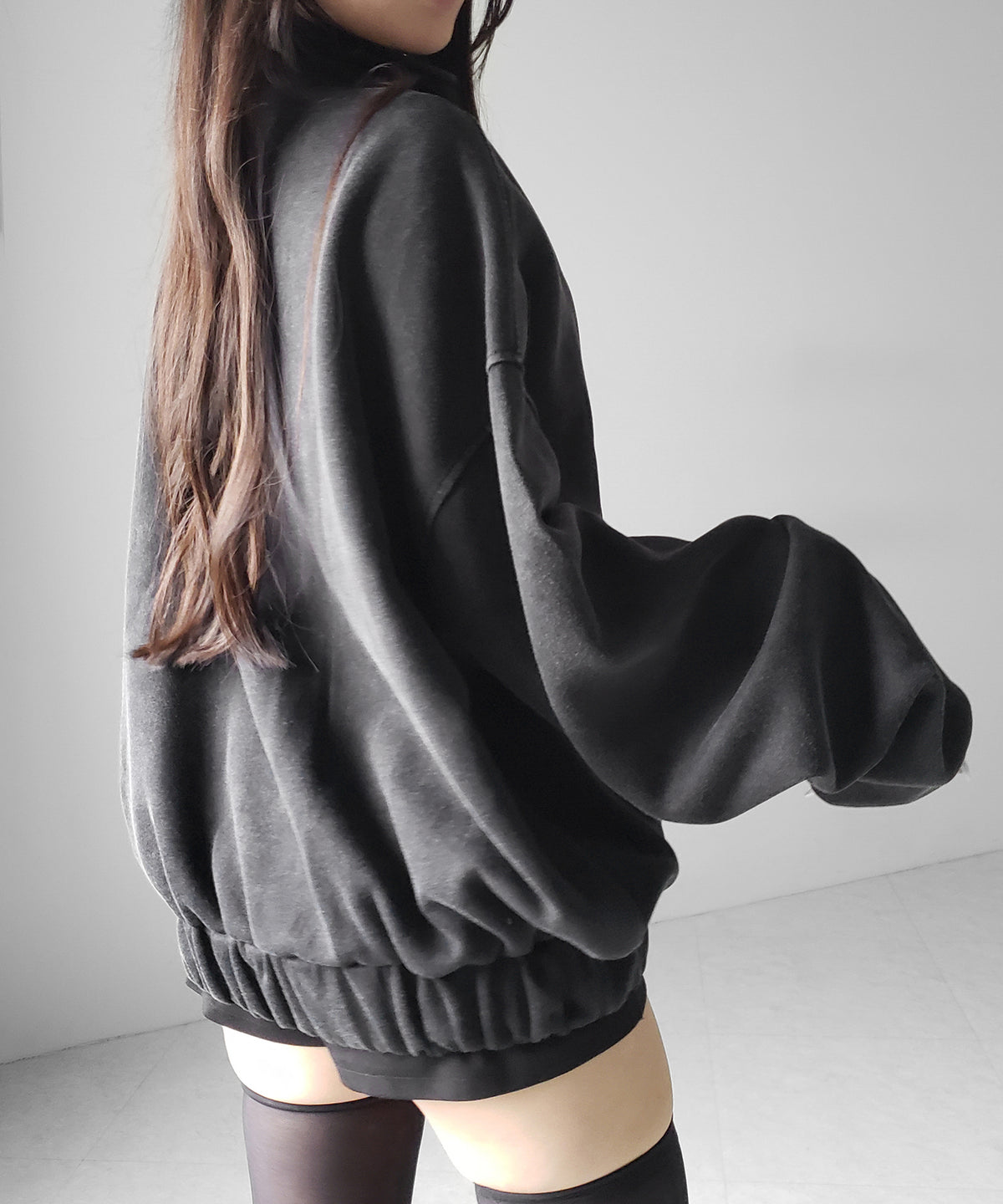 ピグメントヴィンテージジップアップオーバースウェットブルゾン / pigment vintage zipup over sweat blouson