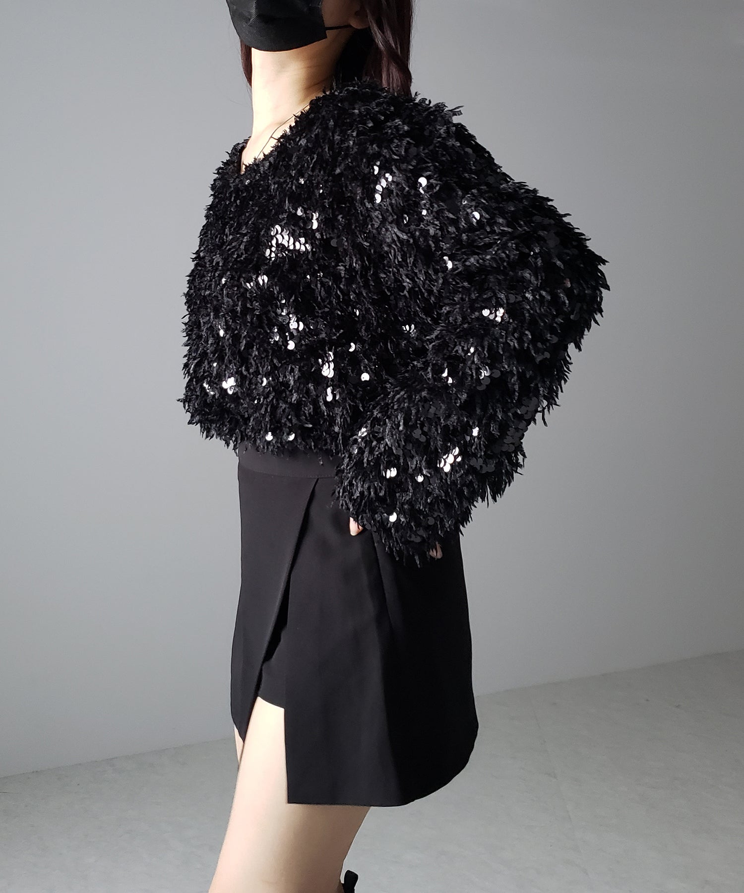 【 4color 】フェザースパングルオーバートップス/feather spangle over tops